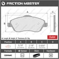 thumbnail image 4 of Friction Master D1176 Front Premium Ceramic Brake Disc Pad Set (4), 4 of 4