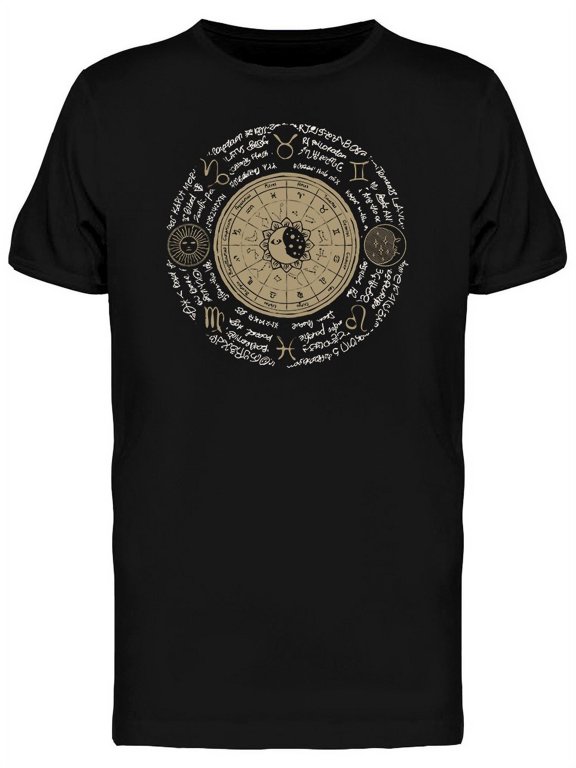 Zodiac Symbols Sun Moon Graphic Tee Men's -Image by Shutterstock