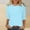 Light Blue, variant on hoksml Basic Tops for Women,Women's Fashion Solid T-shirt Mid-length 3/4 Sleeves Blouse Round Neck Casual Tops