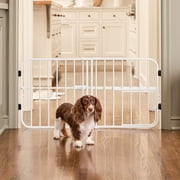 Carlson Pet Products Mini Tuffy Metal Pet Gate, 38" W x 18" H, Includes Small Pet Door, White