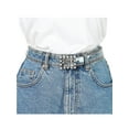 thumbnail image 4 of INSPIRE CHIC Ladies Clear Waist Belts for Jeans Transparent Belts Rectangle Buckle Silver 70-88cm/27.56-34.65", 4 of 4