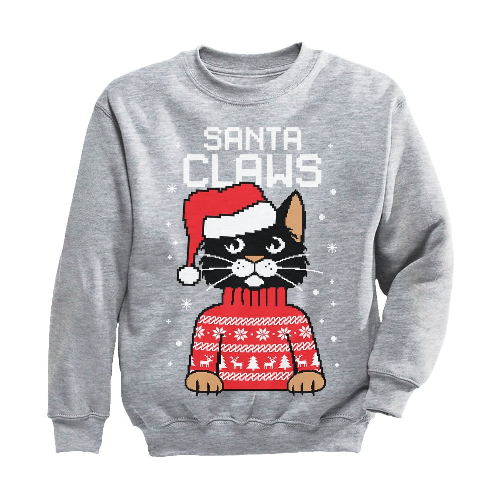 Santa Video Game Ugly Christmas Sweater Holiday Youth Kids Sweatshirt Xmas 