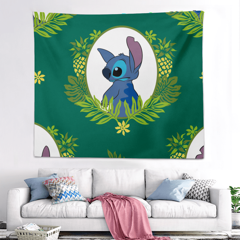 Fnyko Lilo & Stitch Tapestry Cartoon Design Bedroom Aesthetic Tapestries  for Bedroom Livingroom Dormitory Gift for friends