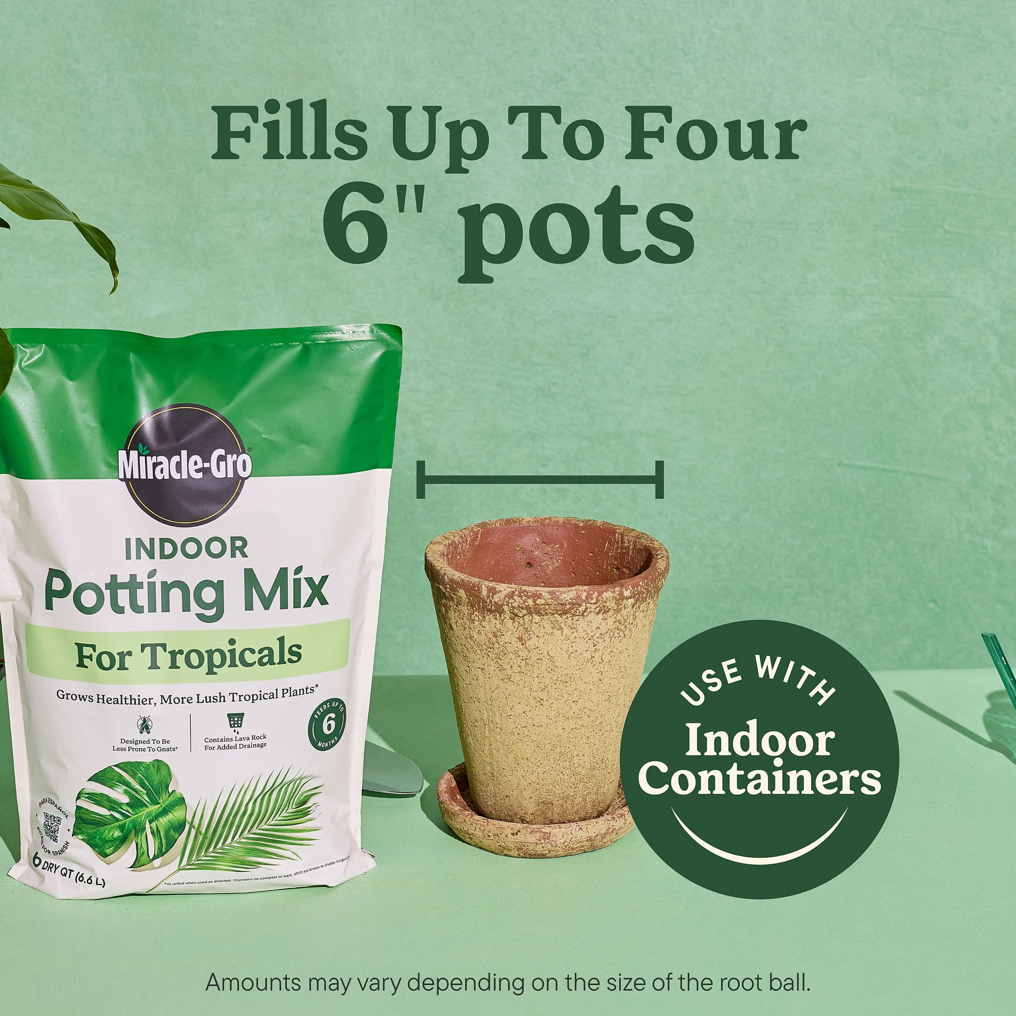 Miracle-Gro Indoor Potting Mix for Tropicals, For Indoor Container Plants, 6 qt.