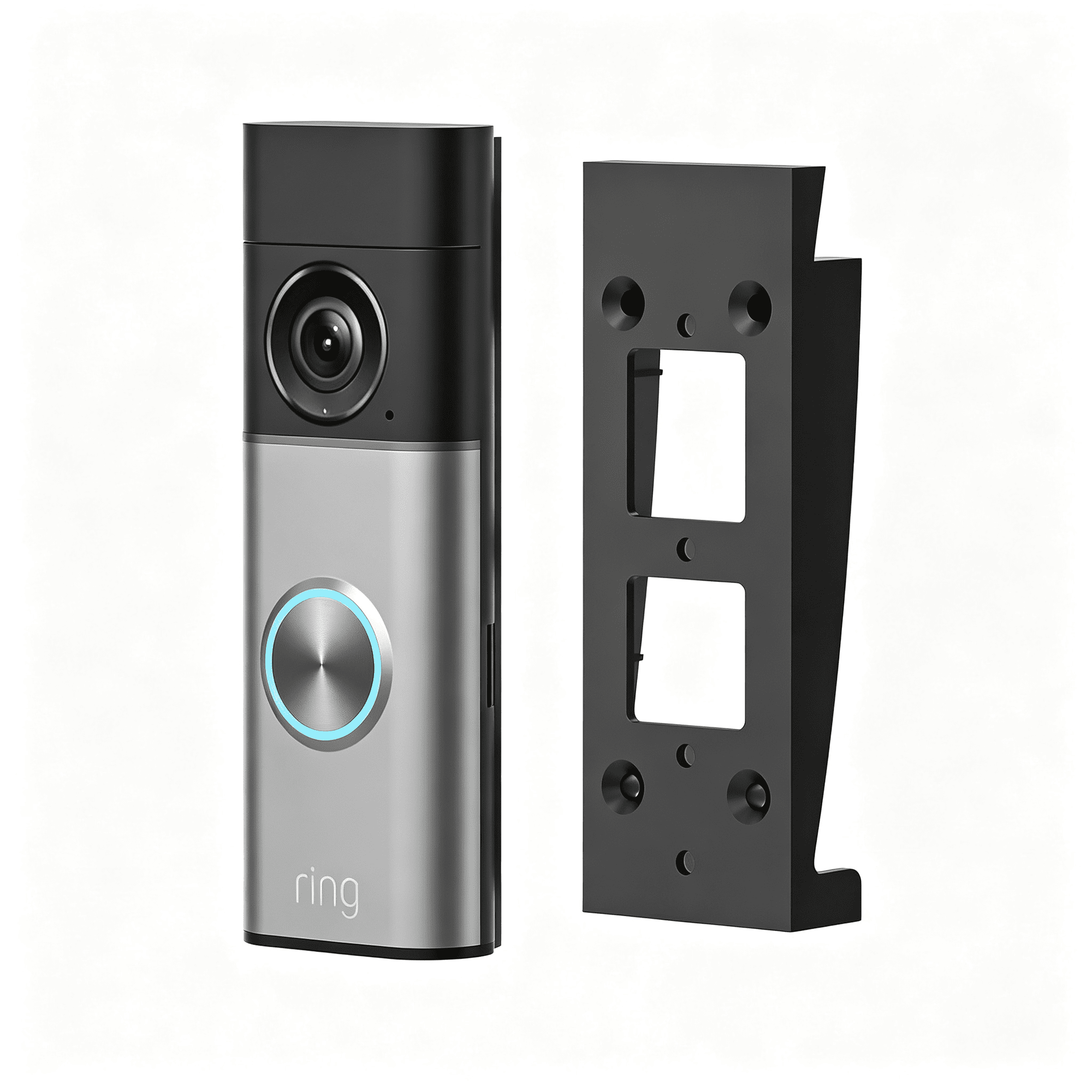 GJX Ring Vinyl Siding Mount Ring Battery Doorbell Pro Plus 2Nd 2026 Model Ring Wired Doorbell Plus Pro 2025 Model Adjustable Angle Doorbell Wedge Corner Mounting Bracket Kit 4" Standard Siding