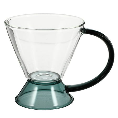 

1pc Durable Glass Coffee Cup Practical Coffee Cup Glass Coffee Mug (Green)