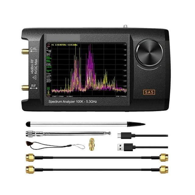 4inch IPS LCD SA5 Multi-Function Handheld Spectrum Analyzer 100k-5.3GHz Signal Generator With Battery