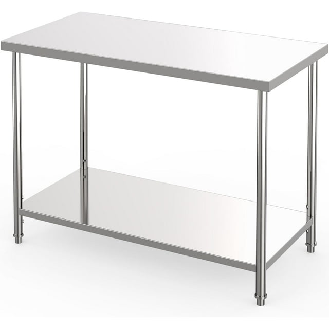 EastVita Table de Travail Commercial en Acier Inoxydable 60"x24 Pouces avec Tablette Inférieure Réglable et Roulettes Verrouillables, Poste de Préparation Robuste 1000 Lb pour Restaurant, Hôtel, Maison
