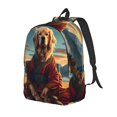 thumbnail image 1 of Easygdp Meditating Golden Retriever Mochila de Lona Resistente para Laptop, Compatible con Laptops de 15 a 17 pulgadas, Ideal para Escuela, Trabajo y Viajes-Medium, 1 of 5