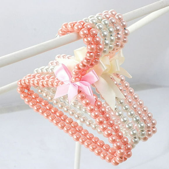 Neinkie Pearl Beads Metal Elegant Rosette Clothes Hangers for Kids Children Pet Dog