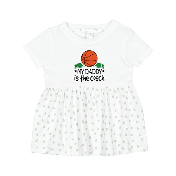Inktastic Basketball My Daddy is the Coach Girls Baby Dress