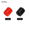 thumbnail image 3 of 10Pcs 21mm Rubber End Caps Cover Assortment Vinyl Screw Thread Protector Round Vacuum Caps, Black Red, 3 of 5