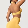 thumbnail image 5 of WMTBSRSW Halter Ribbed Knit Crop Tank Tops for Women Open Back Padded Longline Sports Bras Workout Gym Yoga Yellow Medium, 5 of 9