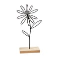 thumbnail image 2 of RBCKVXZ Iron Flower Decorations with Wooden Base - 5.5x9.4 Inch Metal Home Table Decor, Black Wire Signs for Bedroom Patio Balcony Bathroom Office Restaurant Shop Presents Gifts, 2 of 6