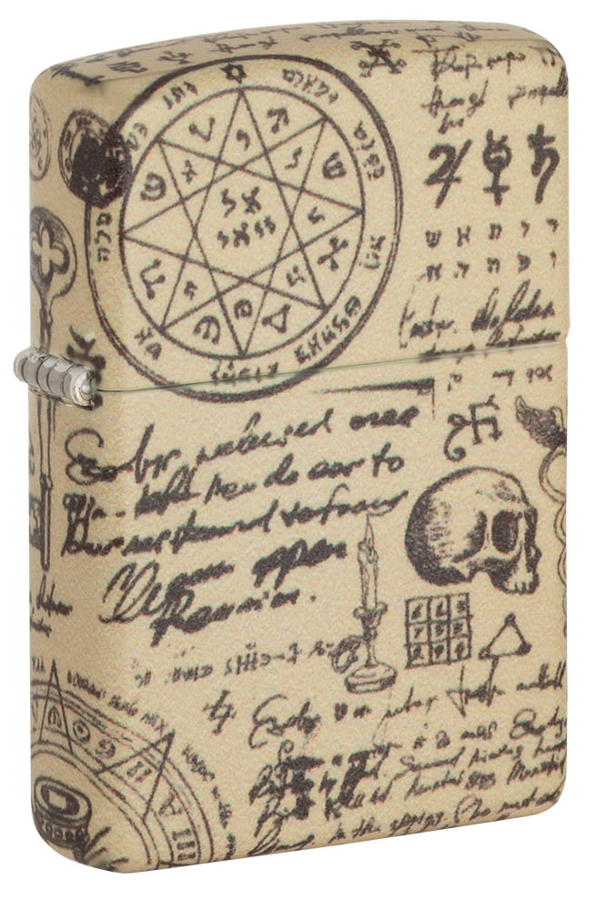 Zippo Stormaansteker - Skull Clock, matzwart, kleurenafbeelding