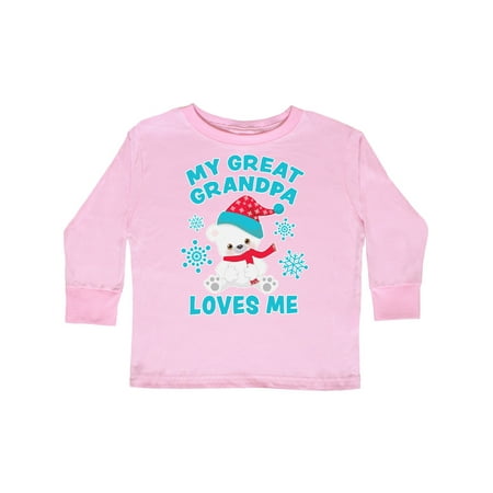 

Inktastic Polar Bear My Great Grandpa Loves Me in Santa Hat Gift Toddler Boy or Toddler Girl Long Sleeve T-Shirt