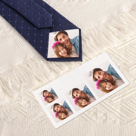 Custom Photo Patch for Ties Peel and Stick Fabric Photo Tie Patch Pack of 4 Sizes Birthday Anniversary Wedding Gift for Dad Grandpa Groomsman Best Man