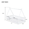 thumbnail image 5 of Bellemave Twin Size Floor Bed with Door, Teepee Tent Bed Beds, Twin Montessori Floor Bed with Guardrails, Wood House Bed with Slats, White, 5 of 8