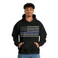 thumbnail image 6 of Thin Blue Line US Flag Graphic Hoodie Sweatshirt, Sizes S-5XL, 6 of 9