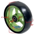thumbnail image 2 of 4"x1.40" Wheelchair Caster Wheel With Green Aluminum Rim, Soft Roll Tire and 5/16" Bearings, 2 of 2
