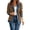 Khaki, variant on Womens Leopard Print Denim Jacket Long Sleeve Button Up Casual Loose Fit Outerwear Cheetah Jean Coat Tops Army Green L