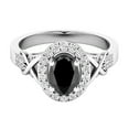 thumbnail image 2 of Dazzlingrock Collection 10K Oval Cut Black Sapphire & Round Cut Diamond Bridal Halo Engagement Ring, White Gold, Size 9.5, 2 of 8
