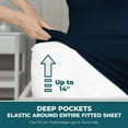 thumbnail image 3 of Sleepdown 100% Cotton Jersey Knit Sheets Twin XL, 3 Piece Bed Sheets Soft Breathable Deep Pocket Jersey Bed Sheet Set, Navy, 3 of 7