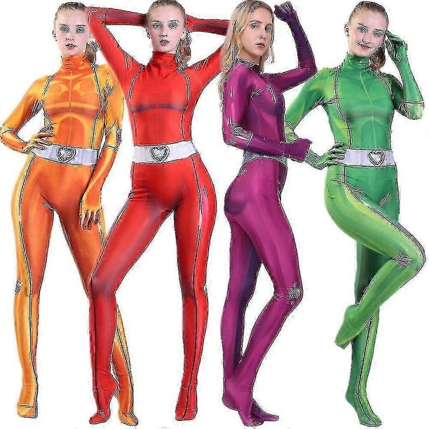 Totally Spies Clover Ewing Alexandra Costume Adult Kids Jumpsuits Tights Halloween Zentai Bodysuit Suit