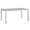 thumbnail image 1 of Modway Maine 63" Aluminum Patio Dining Table in White/Light Gray, 1 of 3