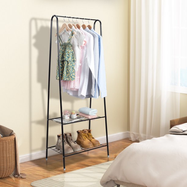 SalonMore Clothes Rack with Shoes Rack, Freestanding Garment Rack