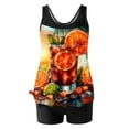thumbnail image 2 of Trajes de baño Amzcrzy Tankini para mujer, trajes de baño, trajes de baño de dos piezas, bikini para mujer con estampado conservador y espalda de tiras, traje de baño multicolor, XL, 2 of 5