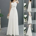 thumbnail image 2 of CAROOTU Robe Blanche Demoiselle d'Honneur Été Fée Tempérament Longue Section Fine Sœur Groupe Robe de Soirée Jupe Femme, 2 of 7