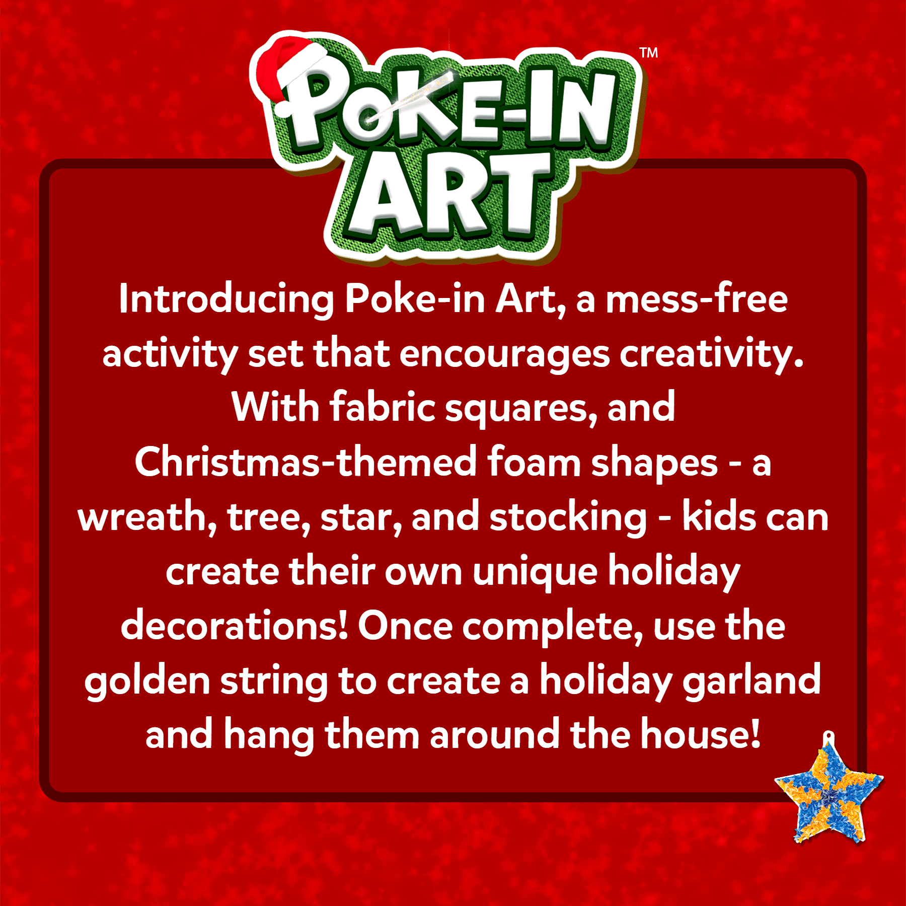 Skillmatics Poke-in Art - Christmas Decor, Mess-Free Art for Kids, DIY Craft Kits, Creative Activity, Gifts for Ages 4, 5, 6, 7, 8, 9, 10, 11, 12