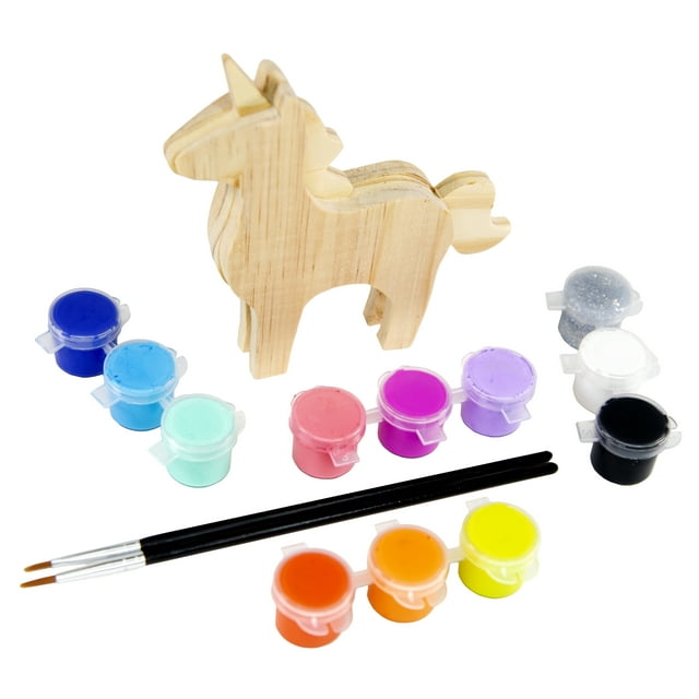 Smarts & Crafts Paint and Play Make Your Own Wood Unicorn for Boys & Girls, Kids & Teens