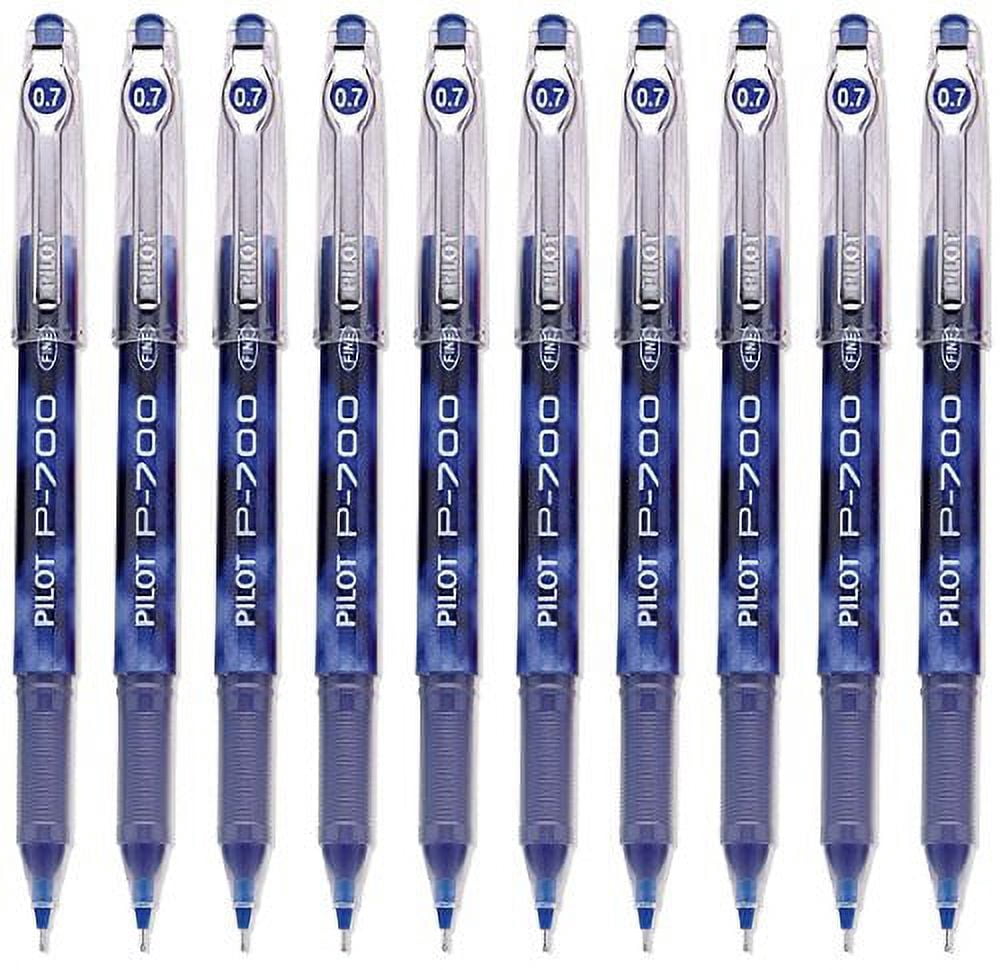 Pilot P-700 Rollerball Stick Gel Pen, Blue Ink, Fine Point 10-PACK(38611)