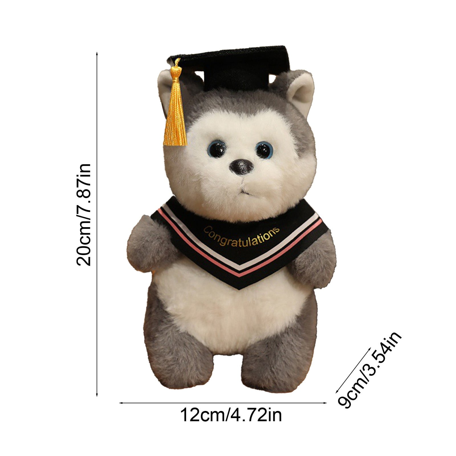 JilgTeok 4 Packs Graduation Wolf Doll with Hat Doll 2025 Graduation Plush Keepsake Gift Adorable Celebration Souvenir Home Decoration 4.7inch