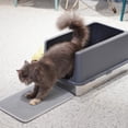 thumbnail image 6 of Stainless Steel Cat Litter Box 4"H 17.5"L x 13.5"W Covered High Sides For Indoor Cats, 6 of 9