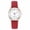 F008- Red, variant on Ladies Wrist Watch, Water Resistant, Luminous Hands, Green Luminous Markers, Stainless Steel Case, Easy to Read Dial, Faux Leather, Gray Strap, 1 Pc, Casual Watch, Minimalist