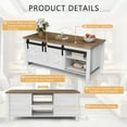 thumbnail image 5 of Homall Retro Hidden Storage Rectangular Wooden Coffee Table, White, 5 of 7