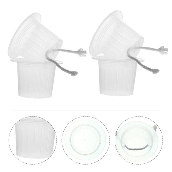 LULULION Transparent Plastic Plant Pot for Hydroponics with Drainage Holes 1Set