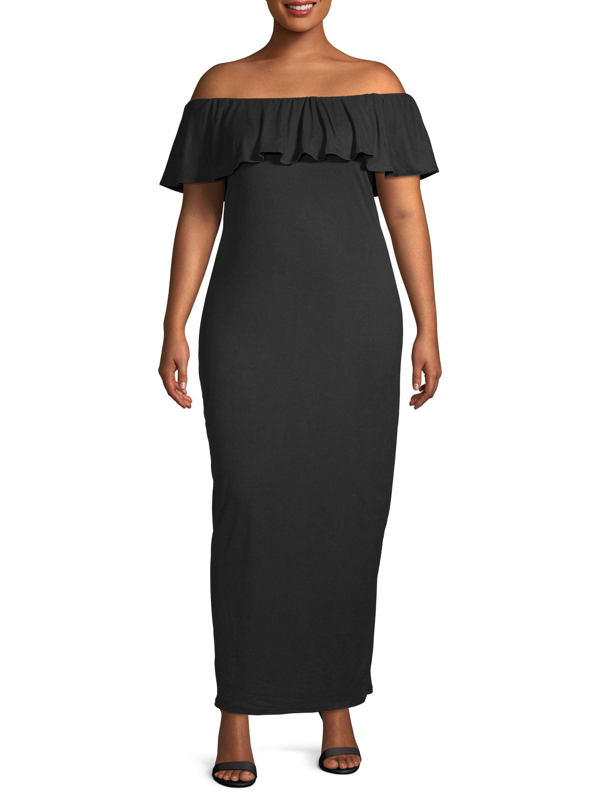 Urban Rose Juniors' Plus Size OffShoulder Maxi Dress