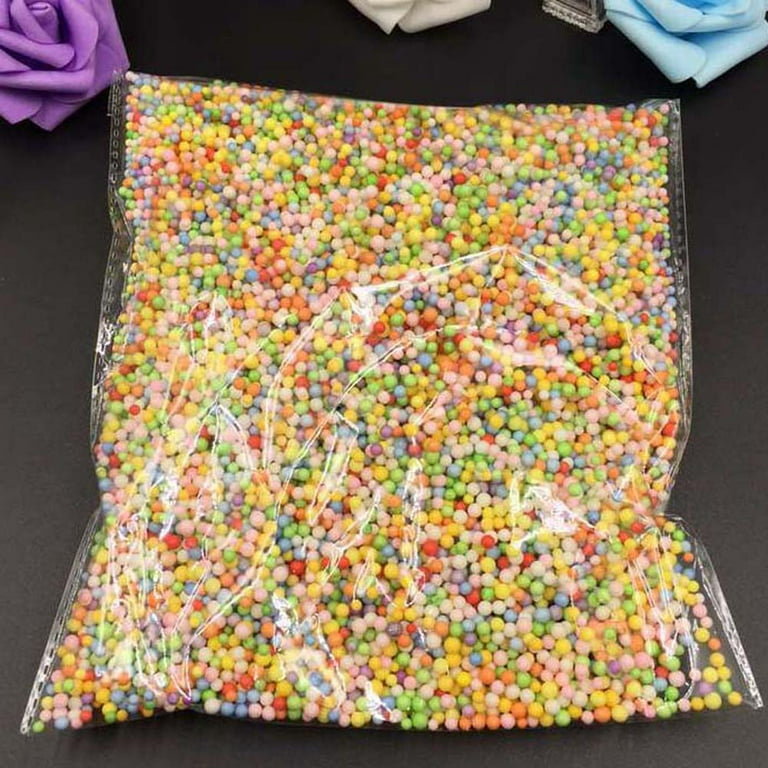 BSMTEBN 2300ml Foam Balls Polystyrene Beads Foam Beads for Slime 2-3mm for Kids DIY Craft Polystyrene Balls Party Decoration Colourful