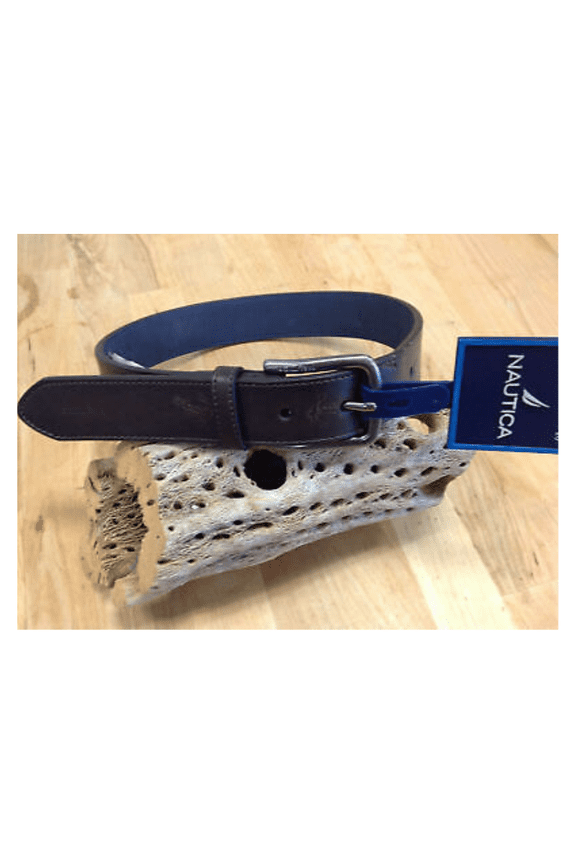 Men's 100% Leather Belt with Dress Buckle and Stitch Comfort Size 20