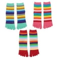 thumbnail image 5 of WHAMVOX Colorful Strip Five Finger Toe Socks for Wearing Made from Soft Elastic Cotton Assorted Color, 5 of 8
