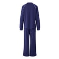 thumbnail image 6 of vigerkar Womens 2 Piece Outfits Casual Sweatsuits Lounge Set Travel Wide Leg Pants Striped Tracksuit (Dark Blue, XXL), 6 of 6