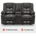 thumbnail image 3 of MCombo Fabric Electric Power Loveseat Recliner w/ Console Massage Cup Holders USB for Living Room Grey 6045, 3 of 9