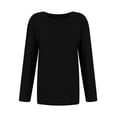 thumbnail image 4 of V-Neck Split Hem Top - Women's Fall Long Sleeve Loose Blouse, Y2K Style Casual Sweatshirt | Baberdicy | Long Sleeve Shirts for Women Long Sleeve V Neck Tops Blouses Work (Black | XXL), 4 of 6