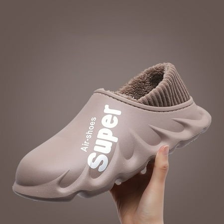 

New Winter Slippers Warm Men Shoes Waterproof Women Couples Non-Slip Plush Cotton Indoor Outdoor Cozy Home Autumn Thick Heel