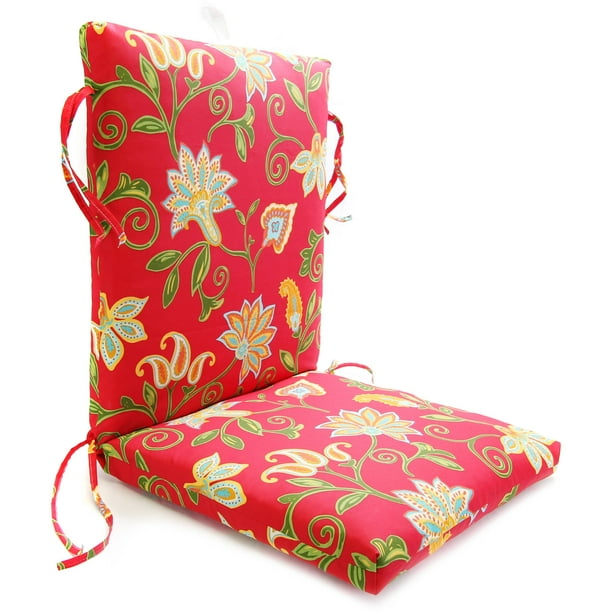 Mainstays Chair Cushion, Red Jacobean Print