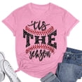 thumbnail image 3 of Baseball Shirt Women Tis The Season Baseball T-Shirts Short Sleeve Crewneck Graphic Tee Tops, 3 of 4